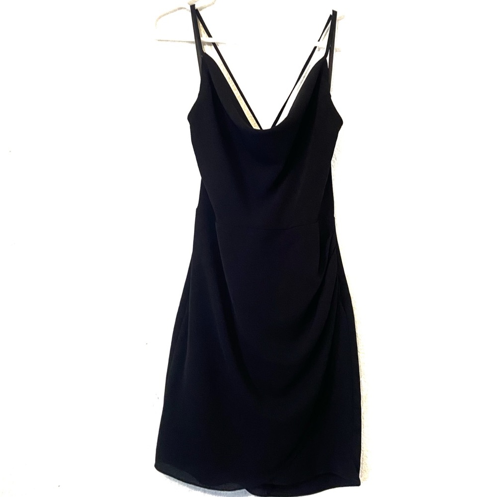 B. Darlin Black Midi Dress Criss Cross Back Size 5/6